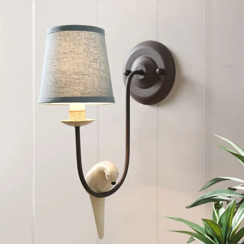 DecorBites™ Bird Decor Antique Wall Lamp for Bedroom, Living Room, Kitchen - French Rural Charm