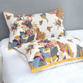 DecorBites™ Cotton Summer Blanket & Pillow Set - Birds & Flowers Design
