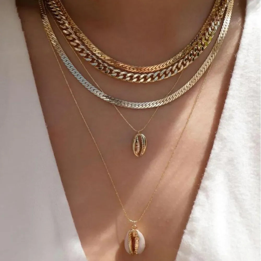 Boho Multi-Layer Crystal Pendant Necklaces