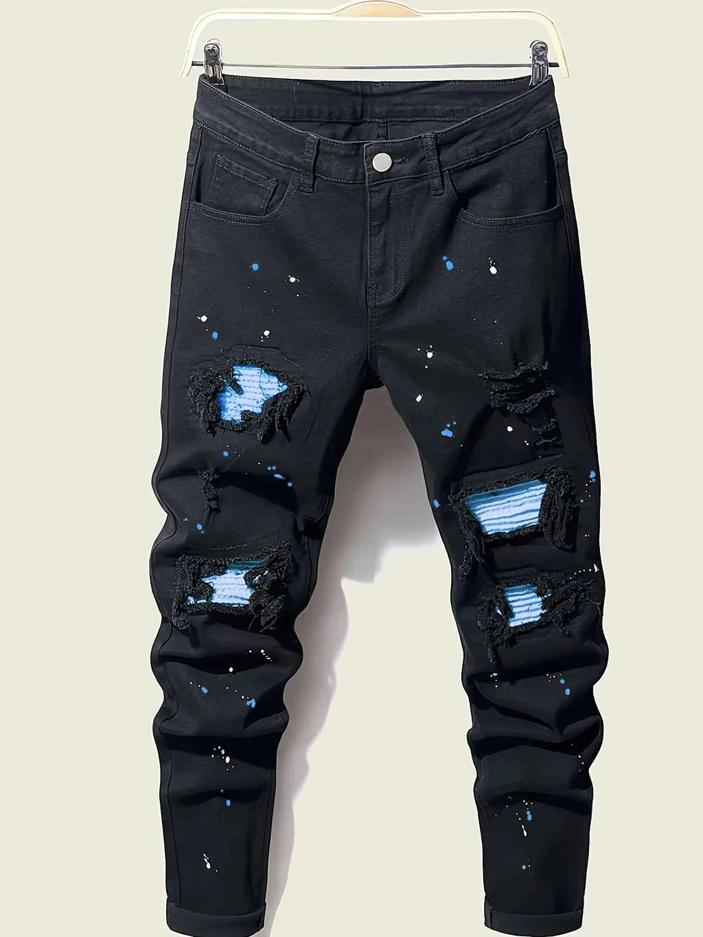 Men's Splash-Ink Patchwork Pants