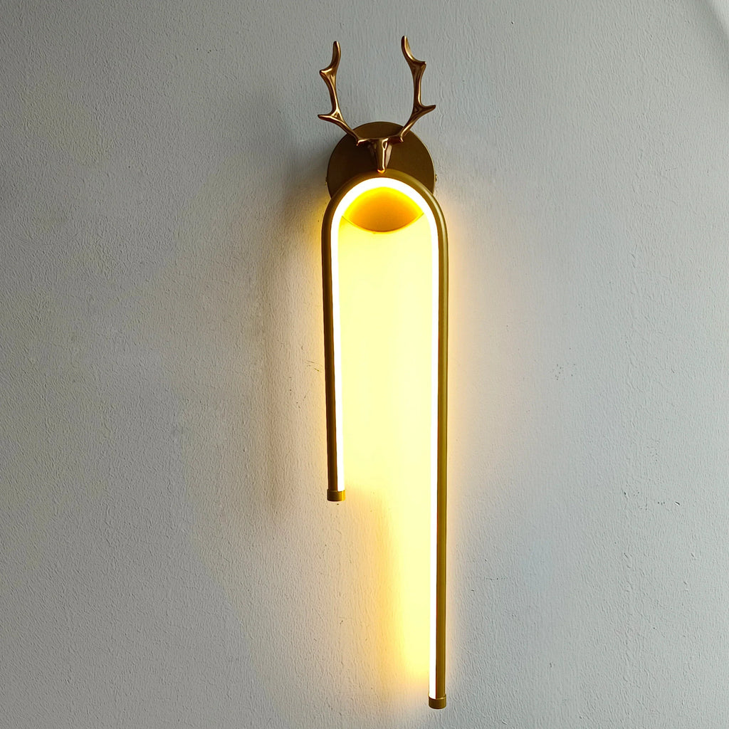 DecorBites™ Deer Head Wall Lamp Gold Art Decor Living Room Bedside Light