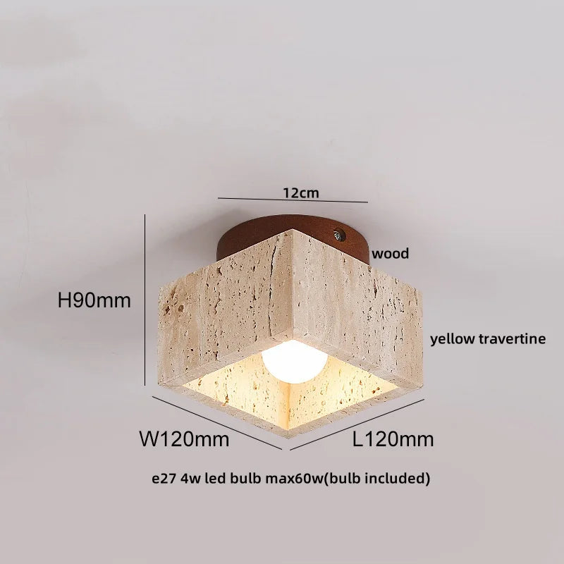 DecorBites™ LED Ceiling Light with Wood Base and White Glass Shade