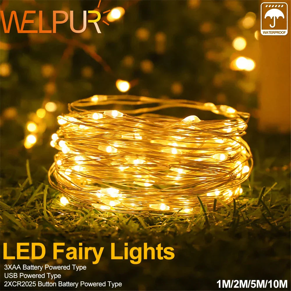 DecorBites™ Copper Wire Fairy Lights for Christmas Tree Wedding Party