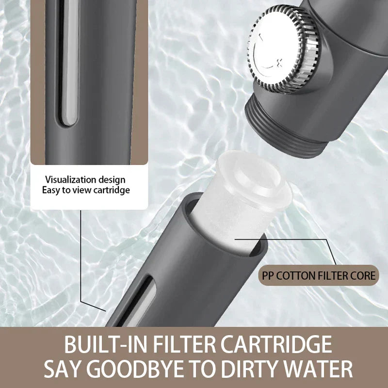 DecorBites™ Adjustable High Pressure Shower Head with 3 Modes and Hose Base