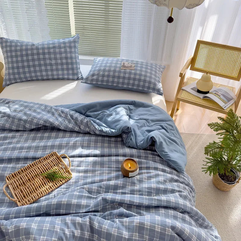 DecorBites™ Cotton Summer Quilt with Soybean Fiber Filling - Thin Comforter for All Seasons