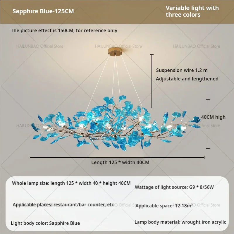 DecorBites™ Gingko Leaf Chandelier: Modern Luxury Art Decor for Home, Restaurant & Bar