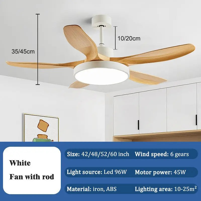 DecorBites™ LED Ceiling Fan with Remote Control for Living Bedroom, 48-60 Inch