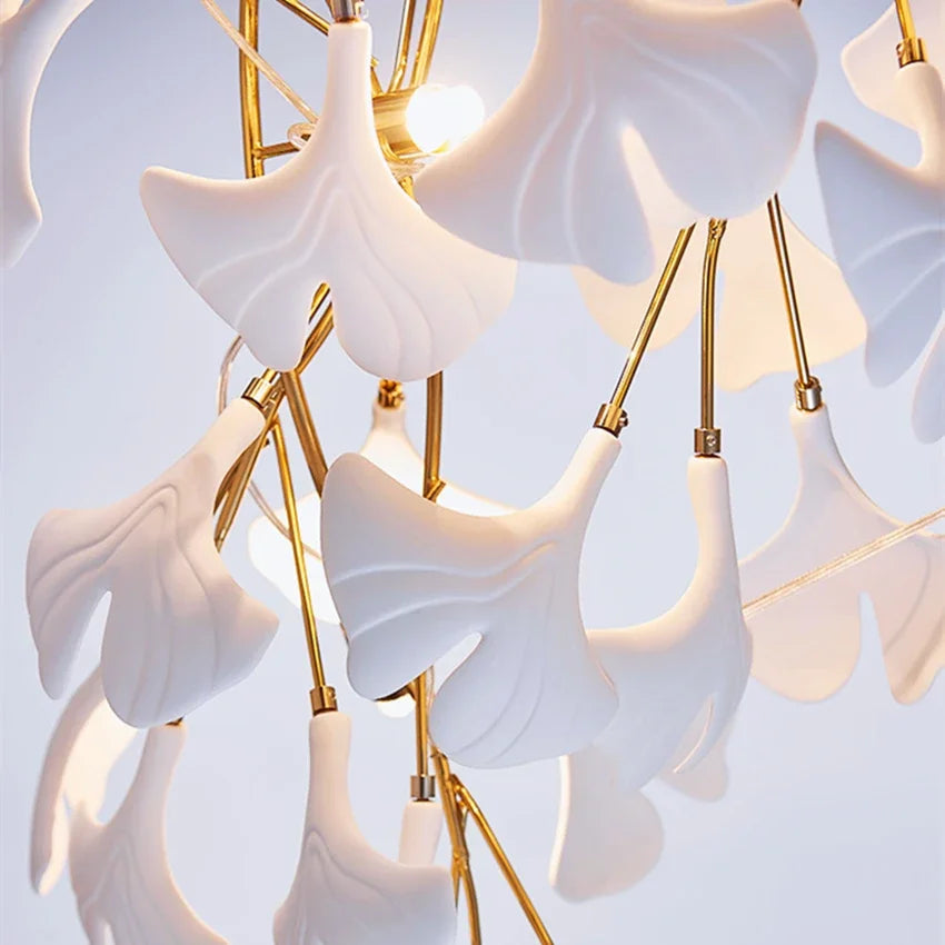 DecorBites™ Ginkgo Branch Ceramic Chandelier for Luxe Dining & Study Room