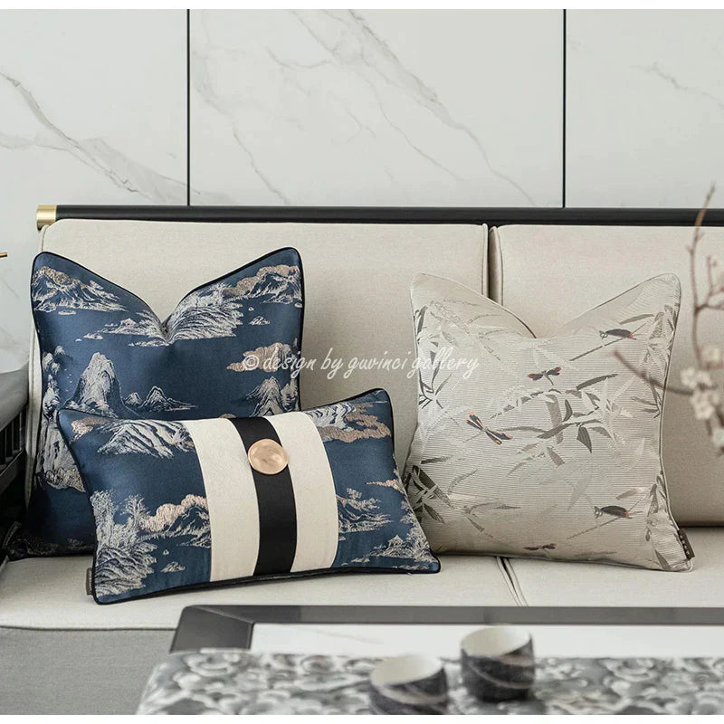 DecorBites™ Dragonfly Insects Embroidery Cushion Cover - Quaint & Elegant Style Pillow Case