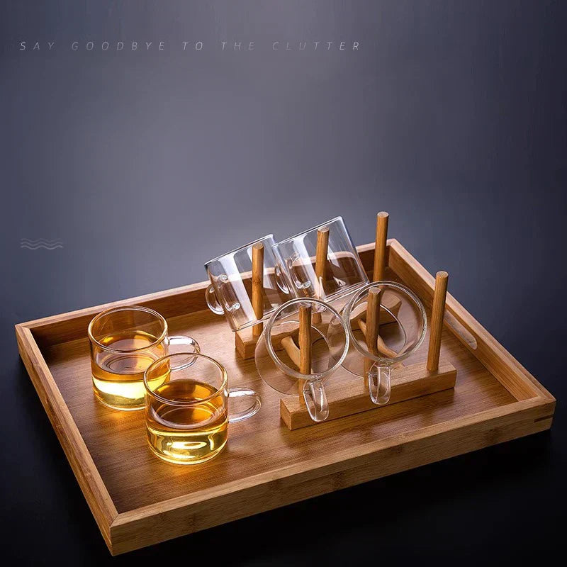 Modern silver glass handle coffee cup set dining room glassware