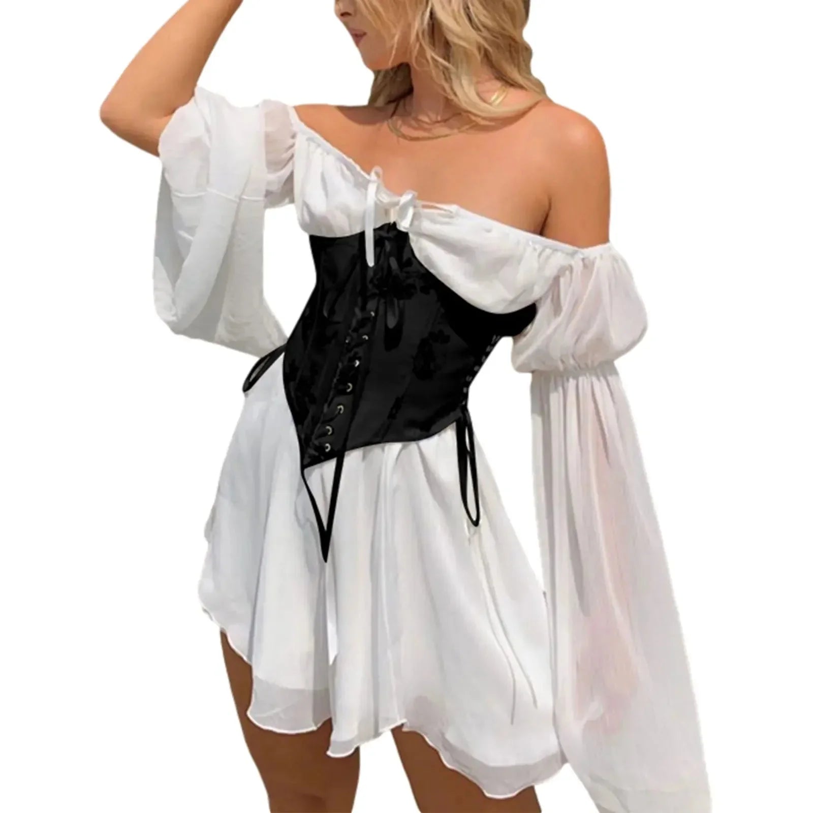 Fairy Pink Chiffon Corset Mini Dress