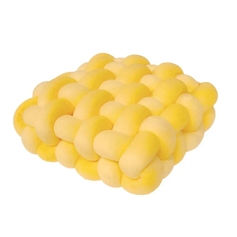 DecorBites™ Knot Square Pillows: Handmade Decor for Living Room, Bedroom, Office in Grey