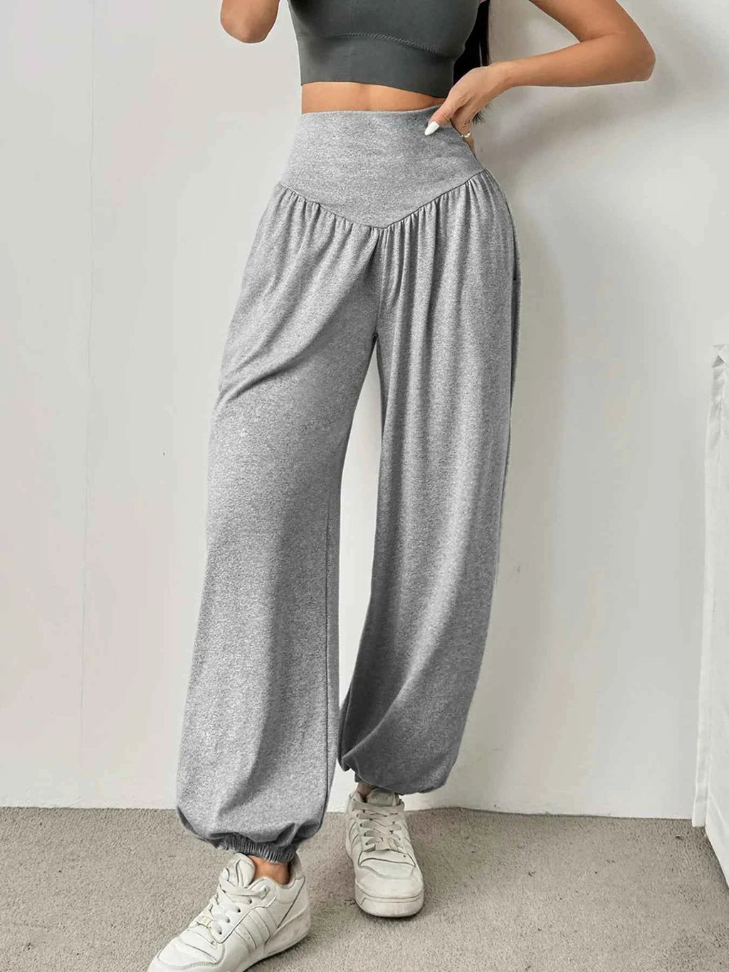 High Waist Women's Leggings Lantern Cuffed Comfortable Gym Fitness Leggings Sweats