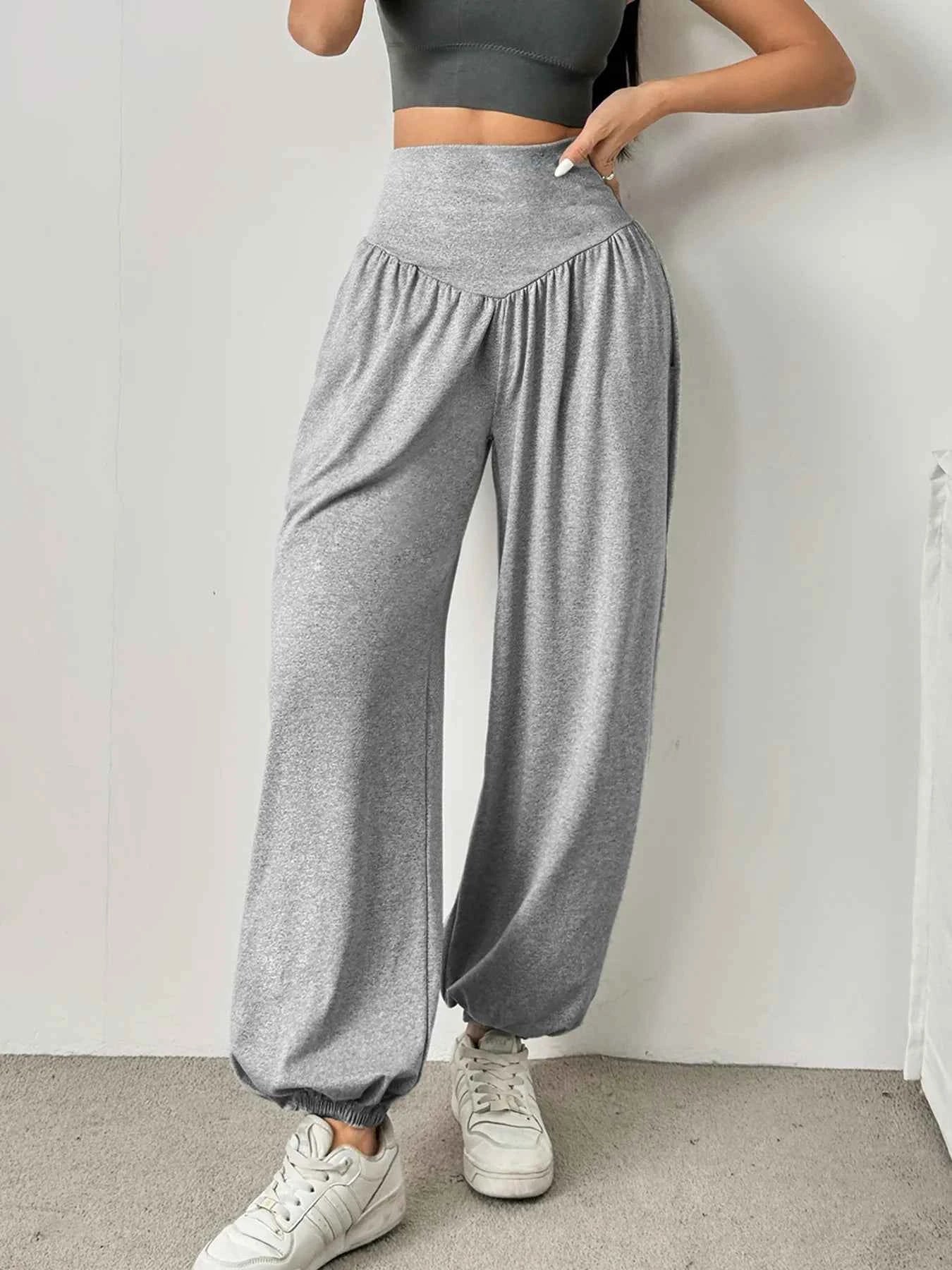 High Waist Women's Leggings Lantern Cuffed Comfortable Gym Fitness Leggings Sweats