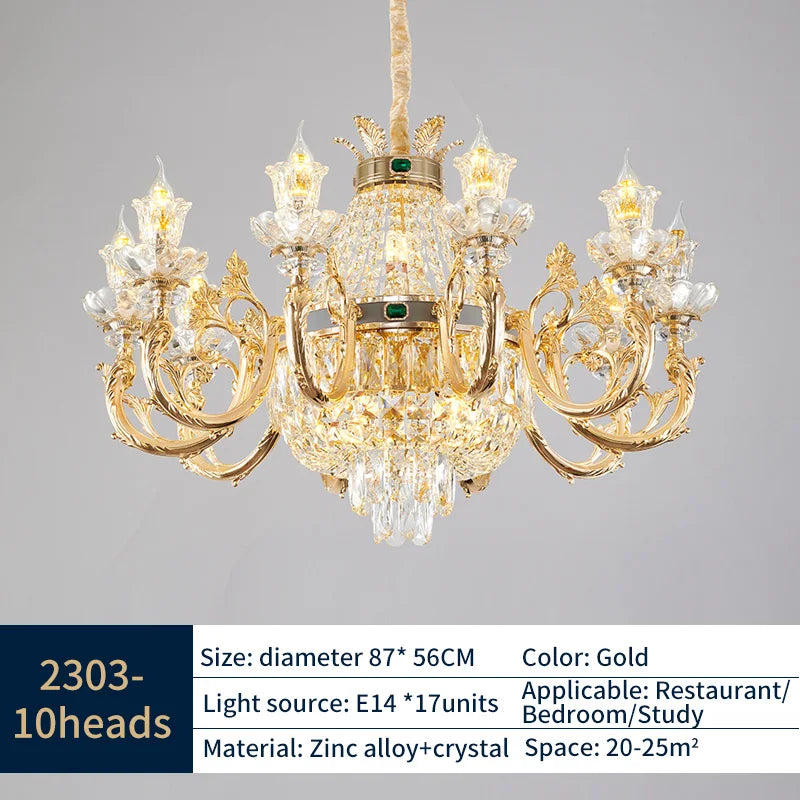 DecorBites™ Crystal Dining Room Chandelier - Elegant Zinc Alloy Candle Lamp