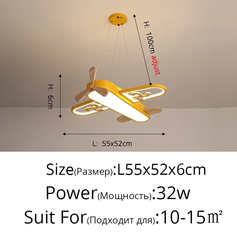DecorBites™ Kids LED Wood Ceiling Light in Yellow & Blue - Minimalist Design