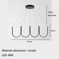 DecorBites™ LED Chandelier: Black Gold Aluminium Hanging Light, Parlor Dining Room Bedroom Lamp