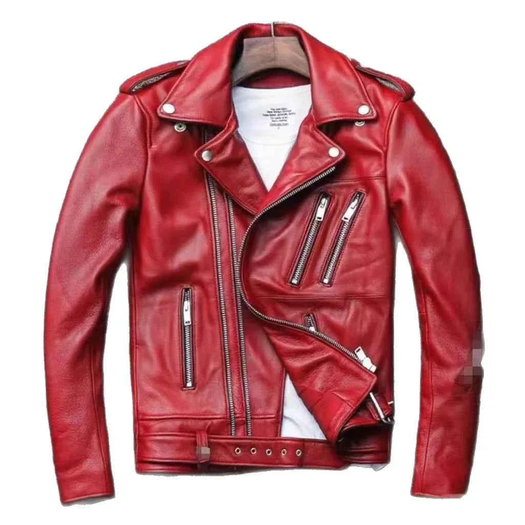 Unisex Oversized Button-down PU Leather Coat with Multiple Zippers Polo Jacket, with Many Zippers