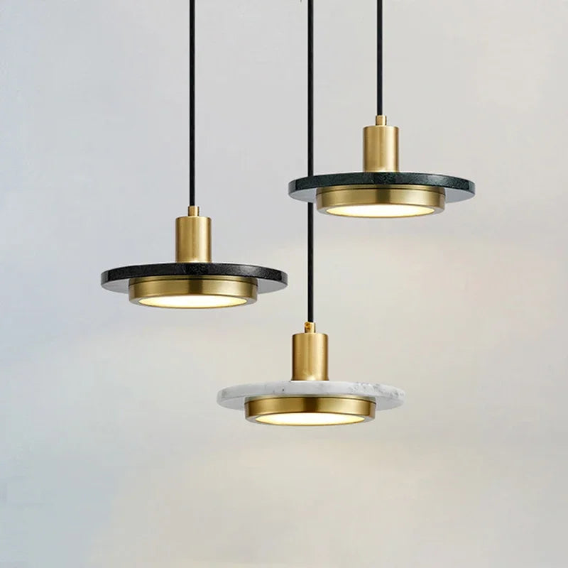 DecorBites™ Gold Copper Saucer Marble Chandelier Luxury Home Decor Bedside Cafe Table