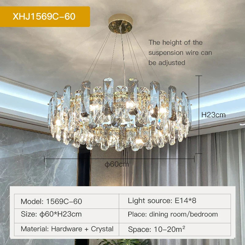 DecorBites™ Crystal LED Chandelier for High-end Living Spaces