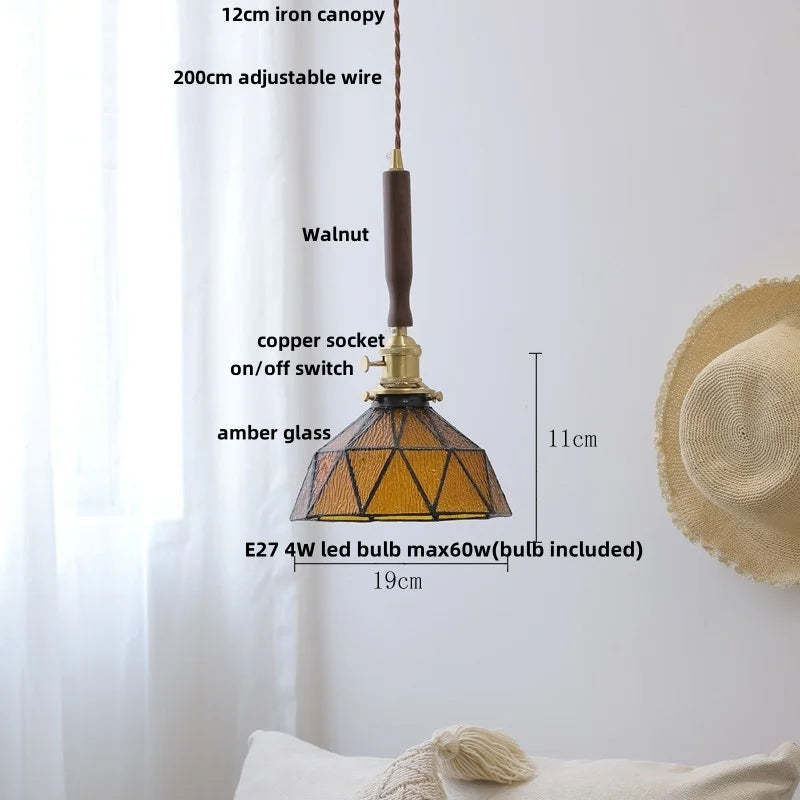 DecorBites™ Green Glass LED Pendant Lights Kitchen Bar Nordic Modern Hang Lamp