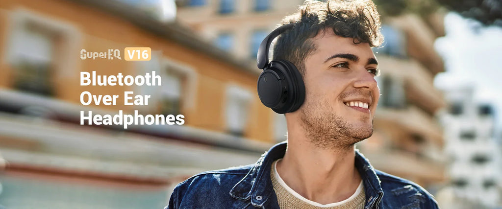 Oneodio Super EQ V16 Wireless Headphones Bluetooth 5.3 Over Ear Headset With Mic Bass/Pop Mode Hi-Res Foldable Headphones 90H