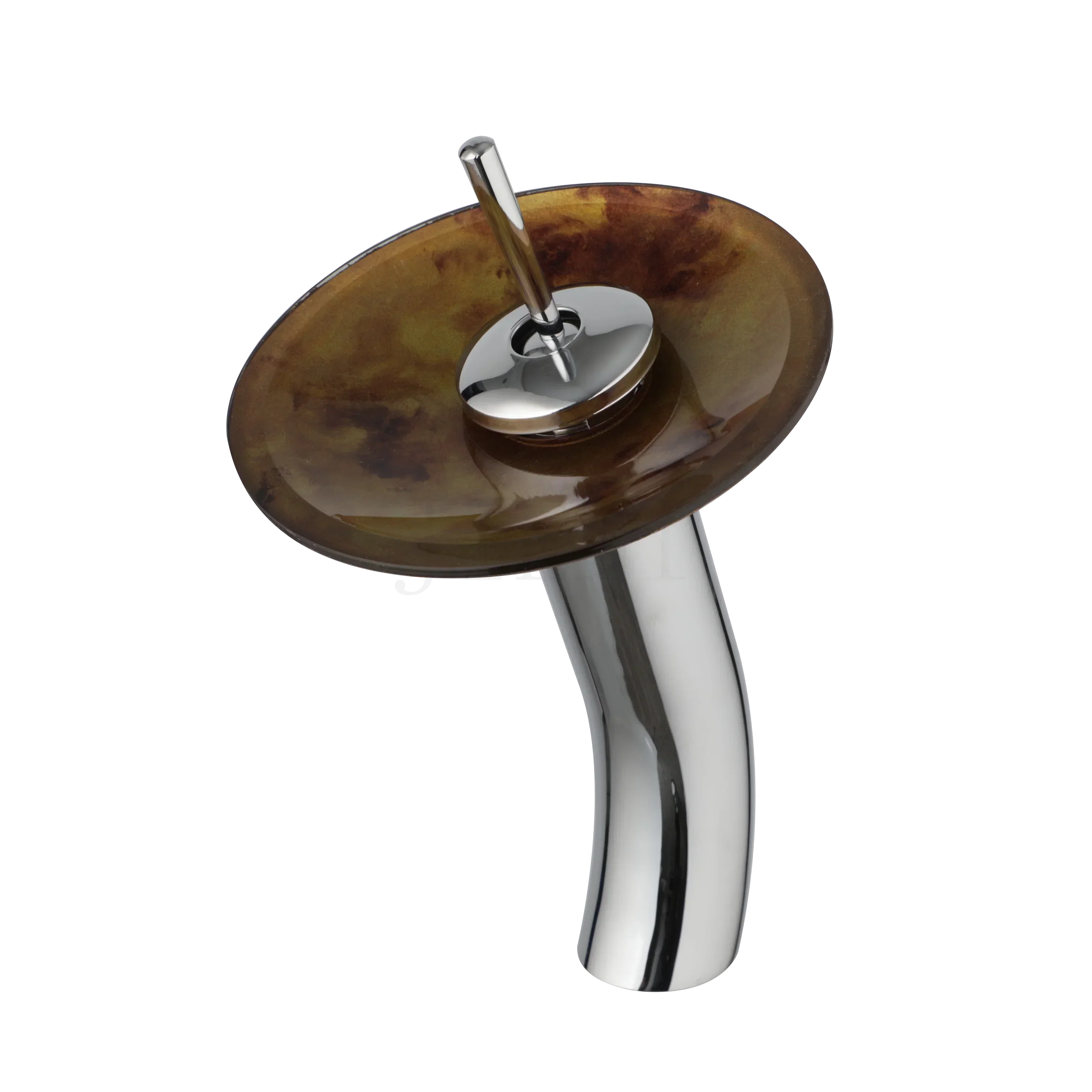 DecorBites™ Glass Rocker Handle Basin Faucet, Waterfall Mixer Taps, Chrome Finish