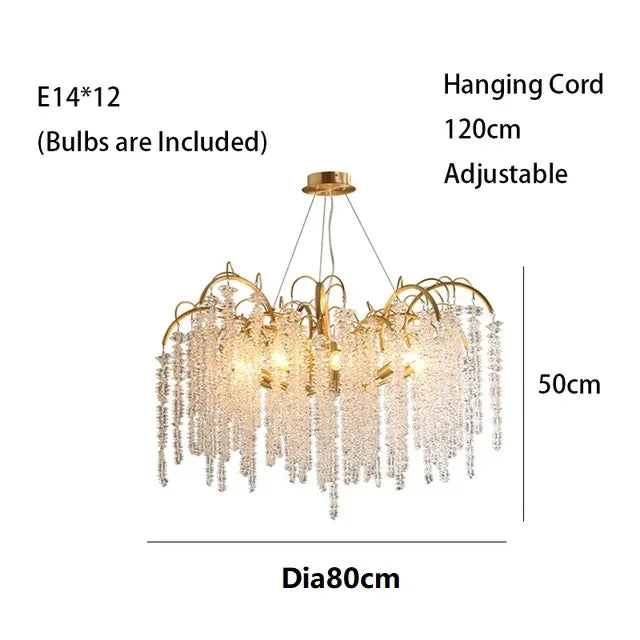 DecorBites™ Crystal LED Chandeliers: Luxury Ceiling Pendant Lighting for Home, Dining, and Living Spaces