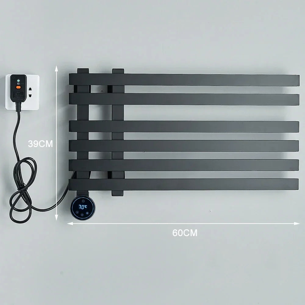 DecorBites™ Electric Towel Warmer Rack Thermostatic Digital Display Stainless Steel Holder