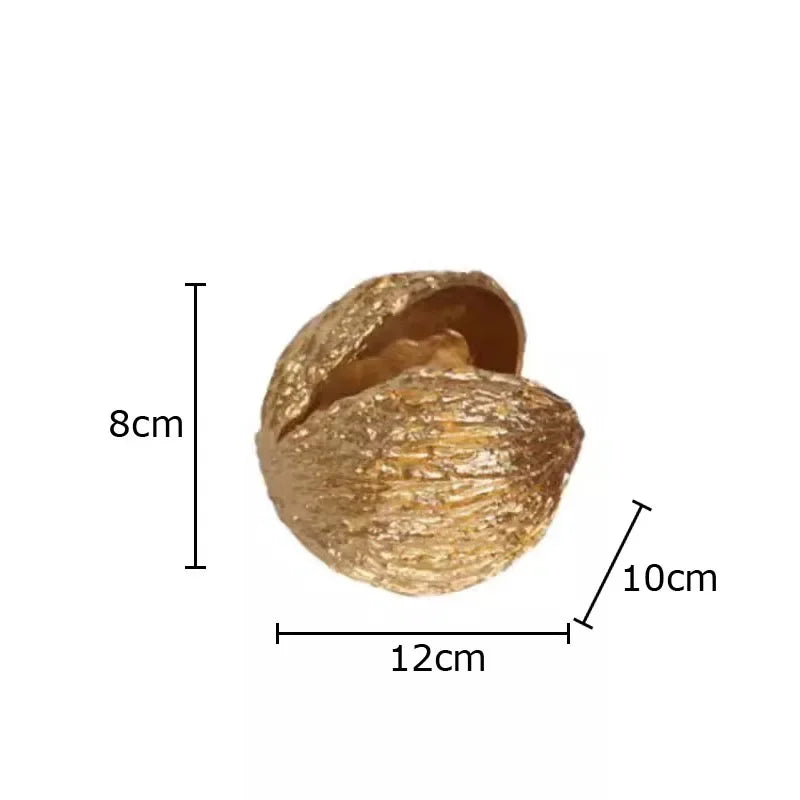 DecorBites™ Golden Nut Shell Ornaments Modern Crafts Desk Decoration Artwork Room Aesthetics Decor