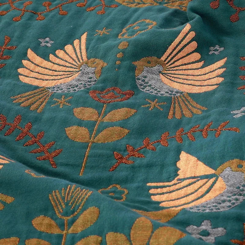 DecorBites™ Double-Sided Sofa Throw Blanket - Japanese Cotton Cover - All-Season Quilt & Travel Blanket
