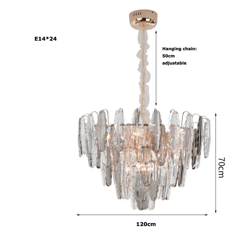 DecorBites™ Gold Crystal LED Chandelier Lighting for Dinning Table