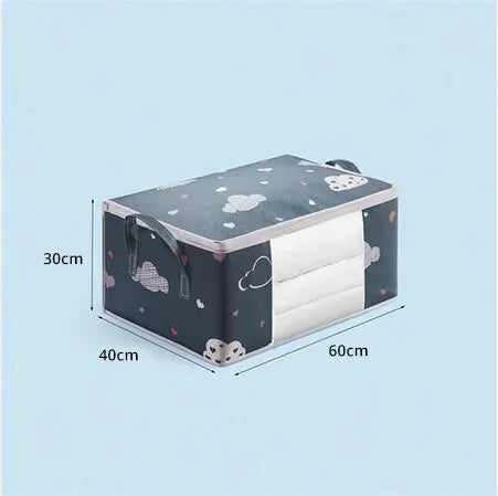 Foldable Large Capacity Clothes Storage Bag Organizer – Reinforced Handle & Sturdy Zipper | Medium 55×35×25 cm / Large 60×40×30 cm