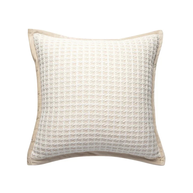 DecorBites™ Geometric Line Embroidered Suede Pillowcase for Sofa Bed Living Room
