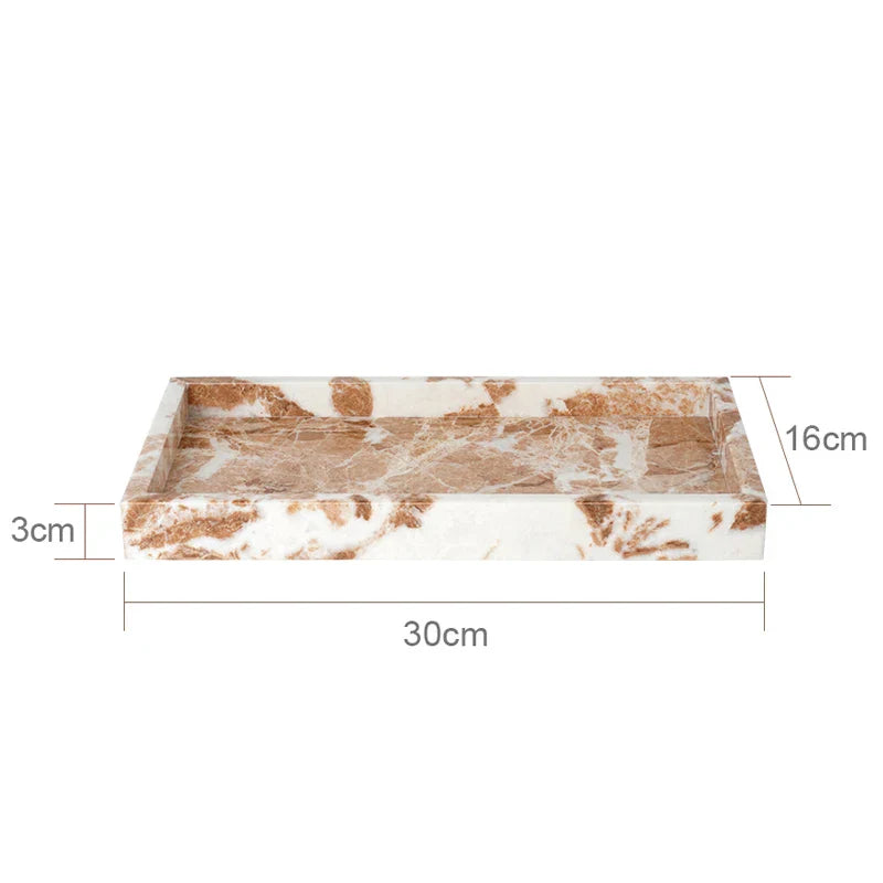 DecorBites™ Coral Pink Marble Bathroom Accessories Set: Dispenser, Dish, Holder, Tissue Box, Tray