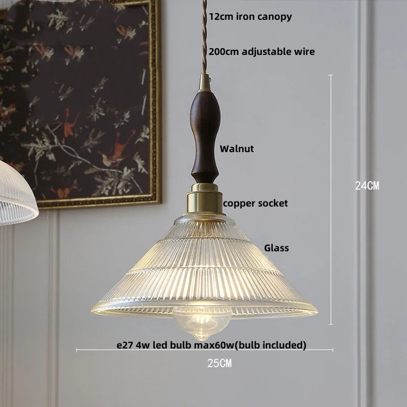 DecorBites™ Green Glass Adjustable LED Pendant Lamp - Modern Nordic Hanging Light