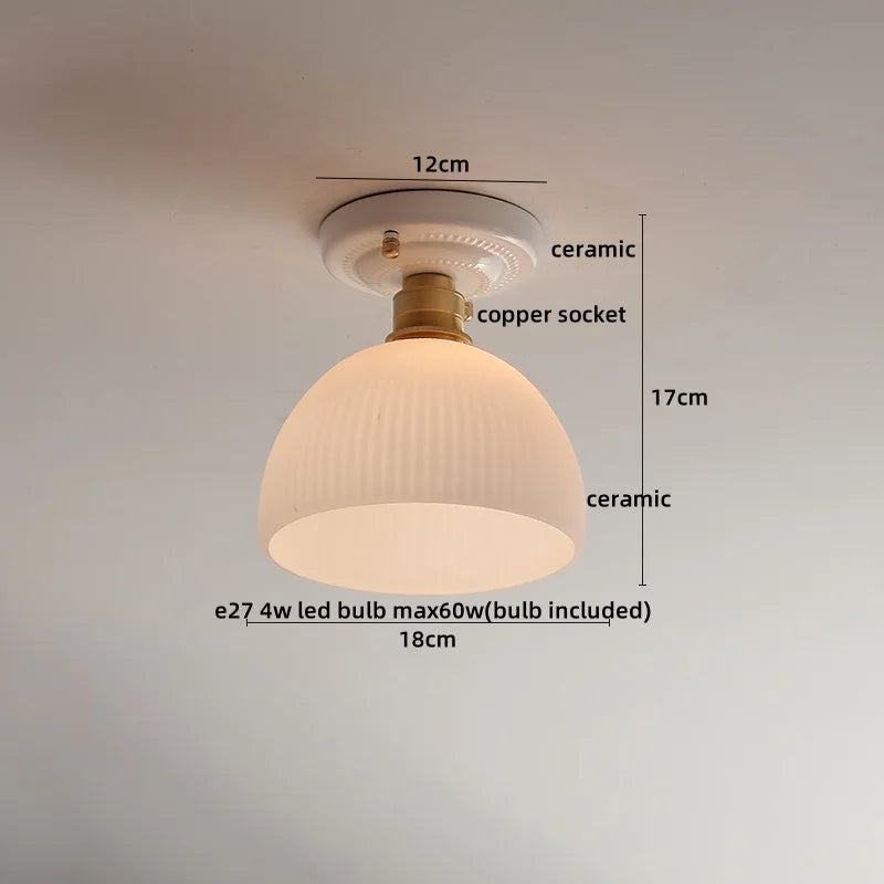 DecorBites™ LED Canopy Ceiling Light Glass Copper Luminaria De Teto