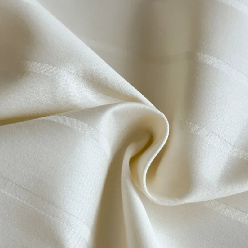 DecorBites™ Luxe Cotton Satin Stripe Bed Sheet Set with 2 Pillowcase