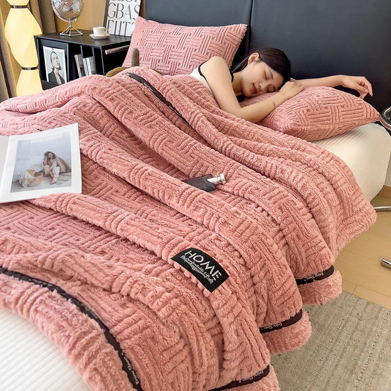 DecorBites™ Double-Layer Luxury Coral Fleece Winter Blanket
