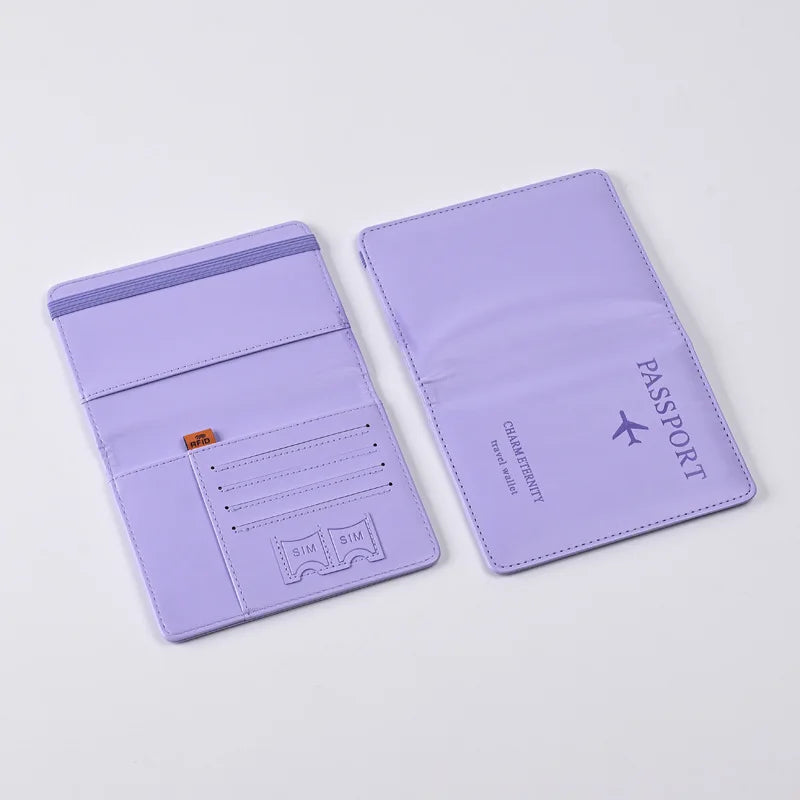 Men's PU Leather Passport Wallet, Travel Card & Business Card Holder