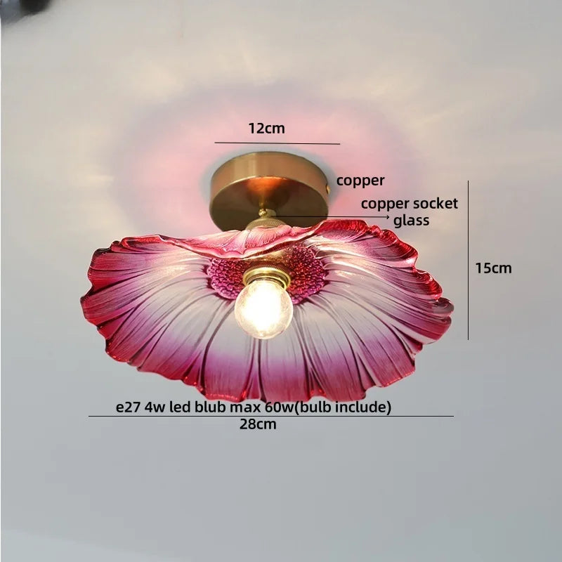 DecorBites™ Glass Flush Mounted Ceiling Light Fixture - Modern Nordic Green Glass LED Ceiling Lamp