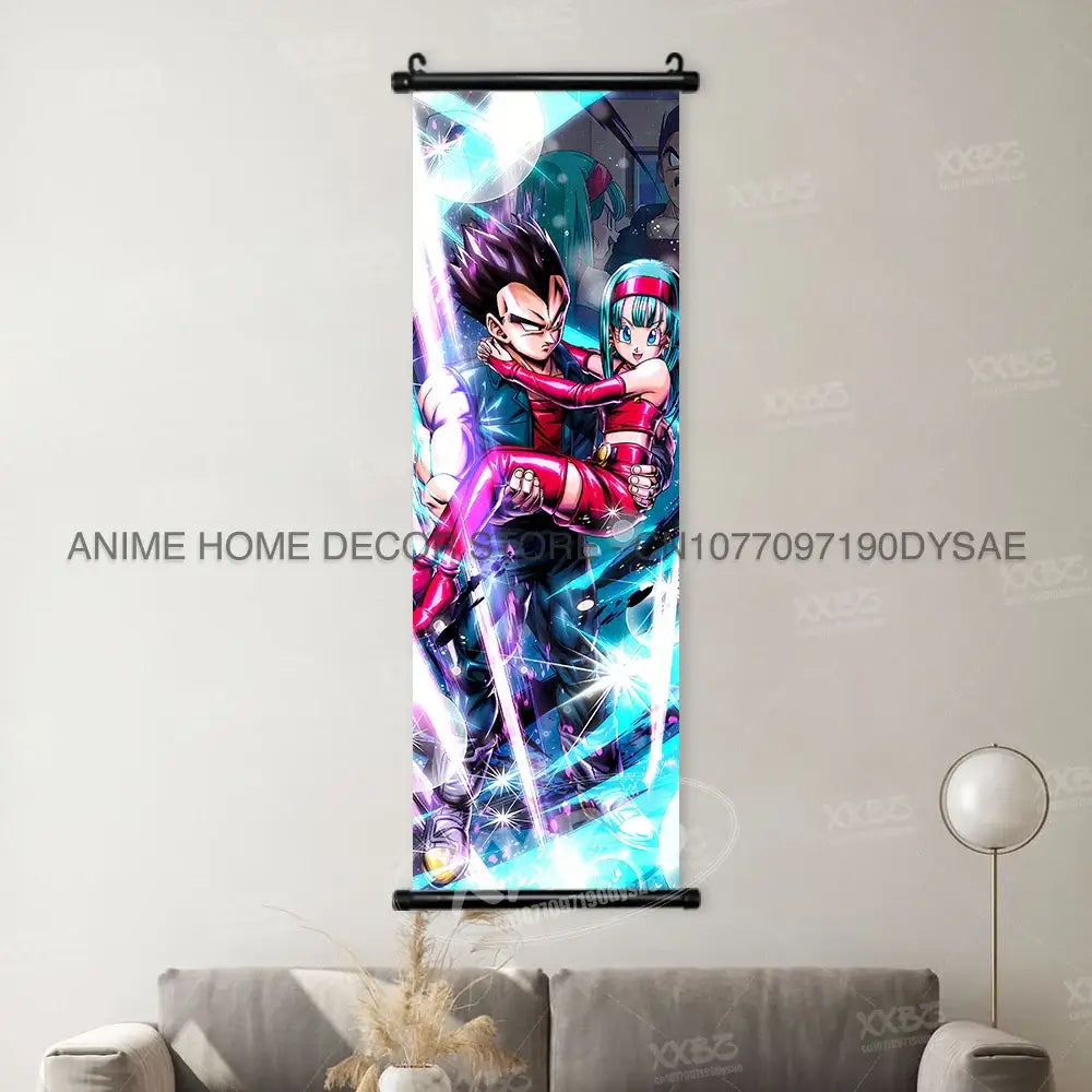 Dragon Ball Posters: Goku & Vegeta Hanging Scroll Wall Art