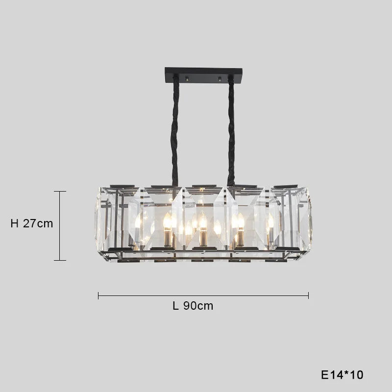 DecorBites™ Black Crystal Pendant Chandelier for Home Decor Luxe Lighting