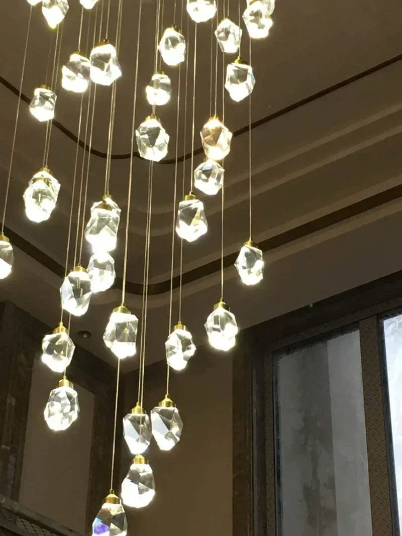 DecorBites™ Elegant Crystal Chandelier for Living Room & Staircase Lighting