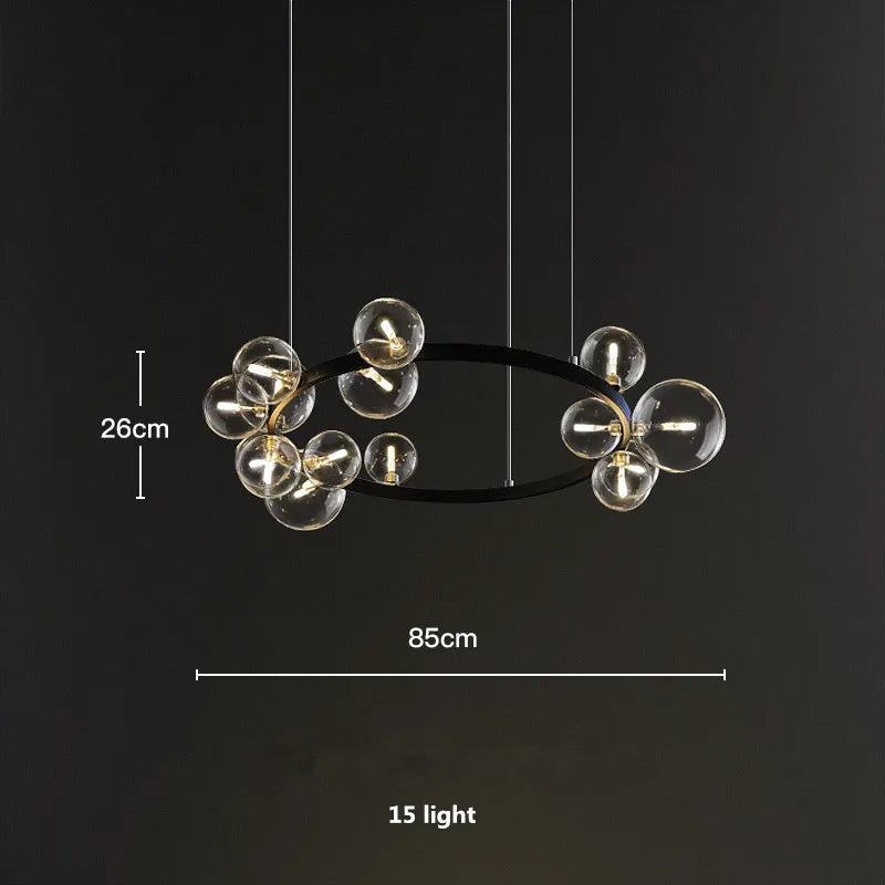 DecorBites™ Glass Ball G9 LED Chandelier: Modern Minimalist Nordic Design
