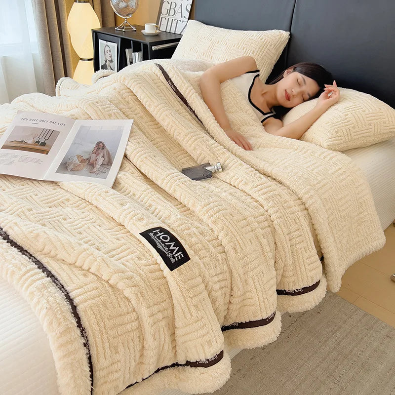 DecorBites™ Double-Layer Luxury Coral Fleece Winter Blanket