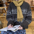 Women's Sweater Geometric Pattern Knit