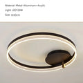 Modern gold acrylic round ring ceiling light for living room