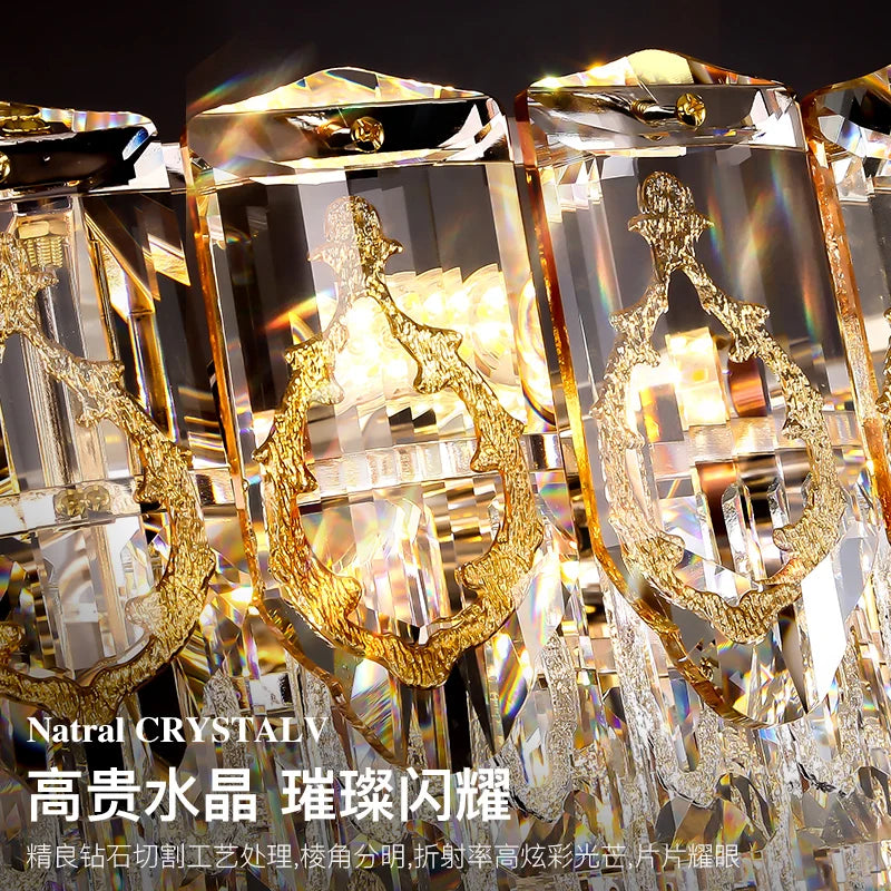 DecorBites™ Crystal Chandelier: Modern Luxury Round Italian Restaurant Light
