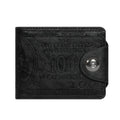 PU Leather Wallet with USD Print, High-Capacity Card & Cash Organizer with Zipper